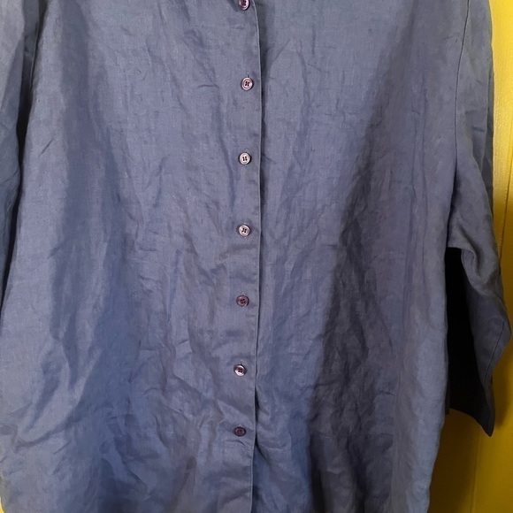 WESTBOUND Linen Button Down Purple Top! - Picture 6 of 7